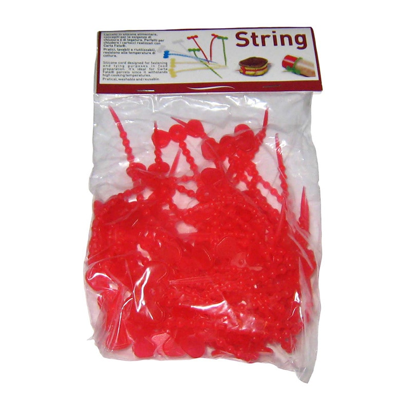 カルタファタ用　ストリング（シリコン製結びヒモ）赤 50個入  1個（ご注文単位1個）【直送品】