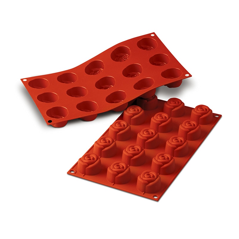 パシフィック洋行　製菓シリコン型　15個取 SF074　スモールローズ 1個（ご注文単位1個）【直送品】