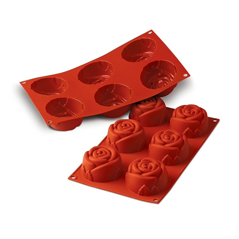 パシフィック洋行　製菓シリコン型　6個取 SF077　ローズ 1個（ご注文単位1個）【直送品】