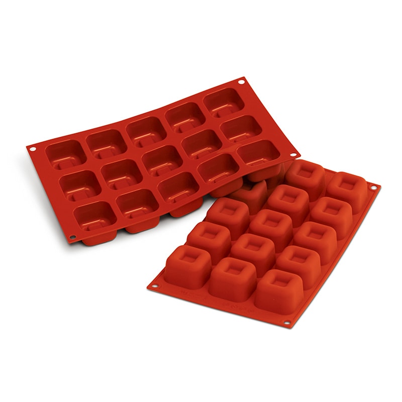 パシフィック洋行　製菓シリコン型　15個取 SF081　ミディアムスクエアサバラン 1個（ご注文単位1個）【直送品】