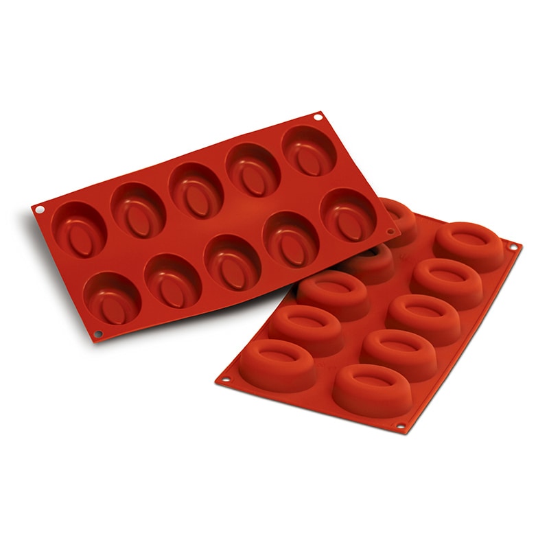 パシフィック洋行　製菓シリコン型　10個取 SF084　ミディアムオーバルサバラン 1個（ご注文単位1個）【直送品】