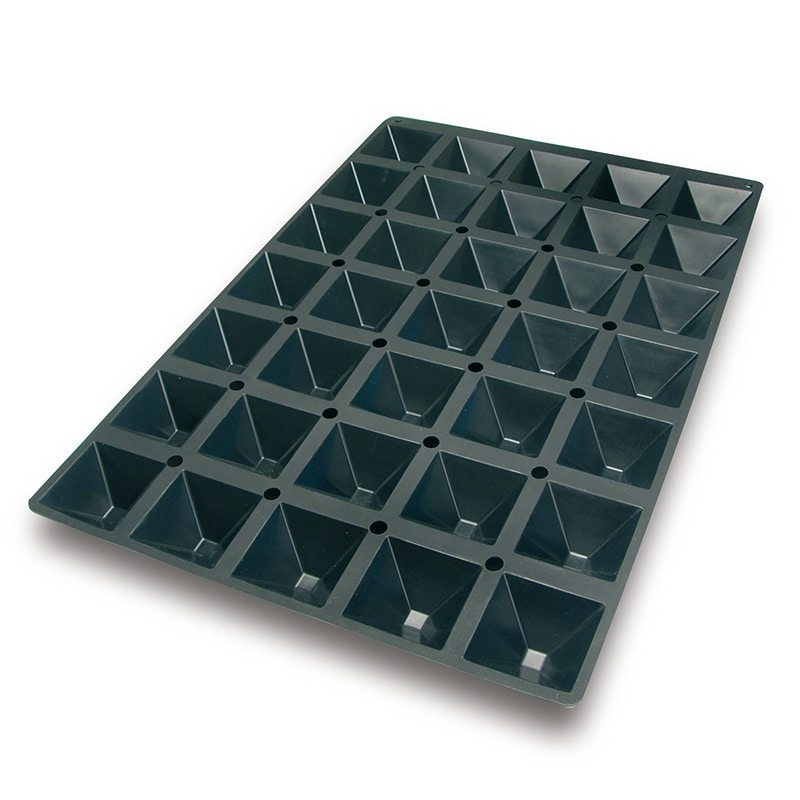パシフィック洋行　製菓シリコン型　ピラミッド 35取 2SI-SQ010　1個（ご注文単位1個）【直送品】