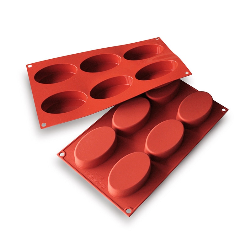 パシフィック洋行　製菓シリコン型　6個取 SF111　オーバル 1個（ご注文単位1個）【直送品】