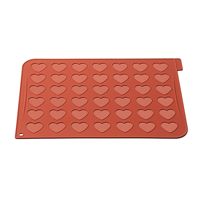 パシフィック洋行　製菓シリコン型　マカロンシート　ハート テラコッタ　42取 2SI-MAC03　1個（ご注文単位1個）【直送品】