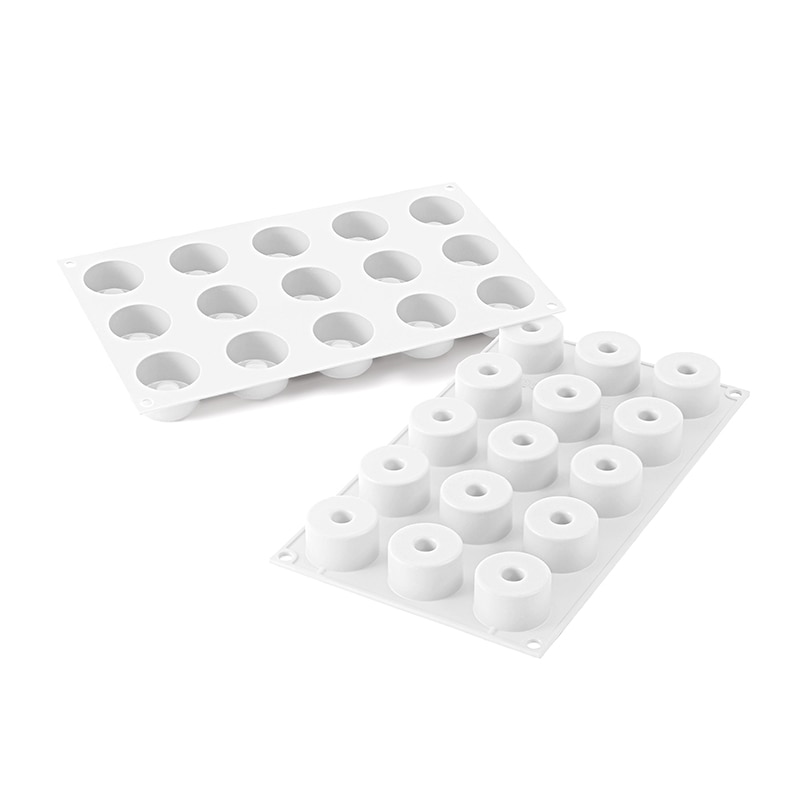 パシフィック洋行　製菓シリコン型　ホワイトカラー　15個取 SF162　ラウンドドルチェスシロール 1個（ご注文単位1個）【直送品】