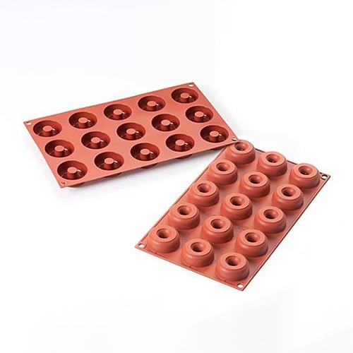 パシフィック洋行 製菓シリコン型 テラコッタカラー 15個取 SF171 ミニドーナツ 1個(ご注文単位1個)【直送品】