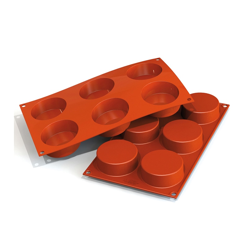 パシフィック洋行　製菓シリコン型　6個取 SF205　シリンダー70 1個（ご注文単位1個）【直送品】