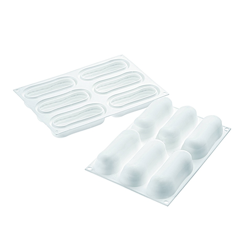 パシフィック洋行　製菓シリコン型　カッター付　6個取 SF197C　エクレア 1個（ご注文単位1個）【直送品】