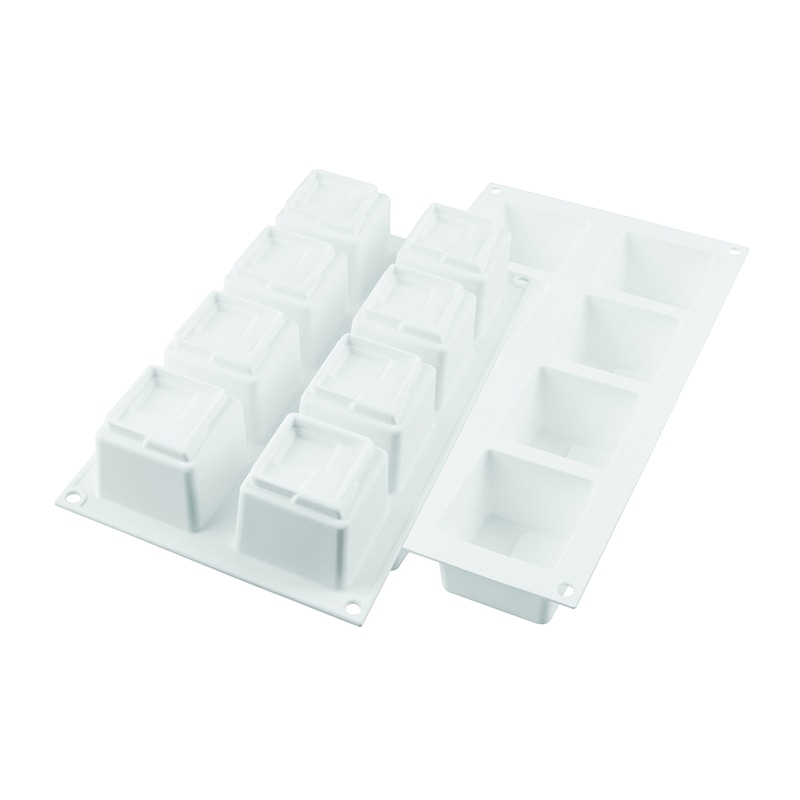 パシフィック洋行　製菓シリコン型　ホワイトカラー　8個取 SF216　クアドロ 1個（ご注文単位1個）【直送品】