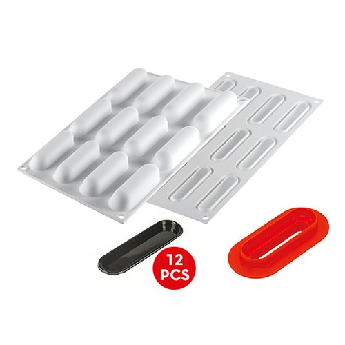 パシフィック洋行　製菓シリコン型　カッター／トレー付　12個取 SF289C　フィンガー30 1個（ご注文単位1個）【直送品】