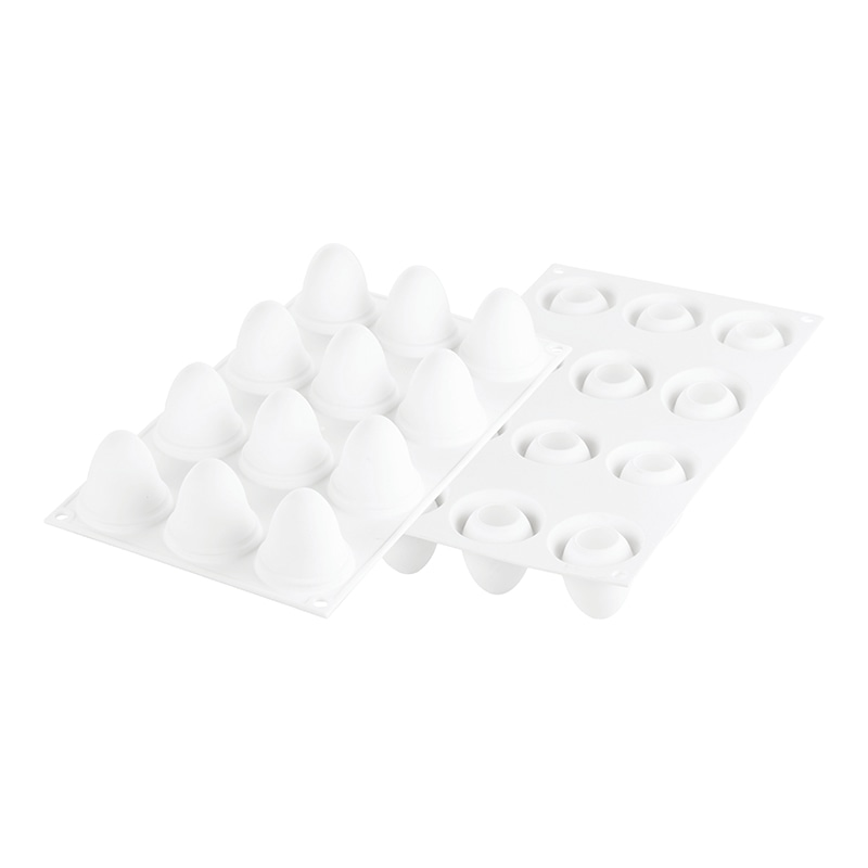 パシフィック洋行　製菓シリコン型　ホワイトカラー　15個取 SF331　エッグ　30 1個（ご注文単位1個）【直送品】