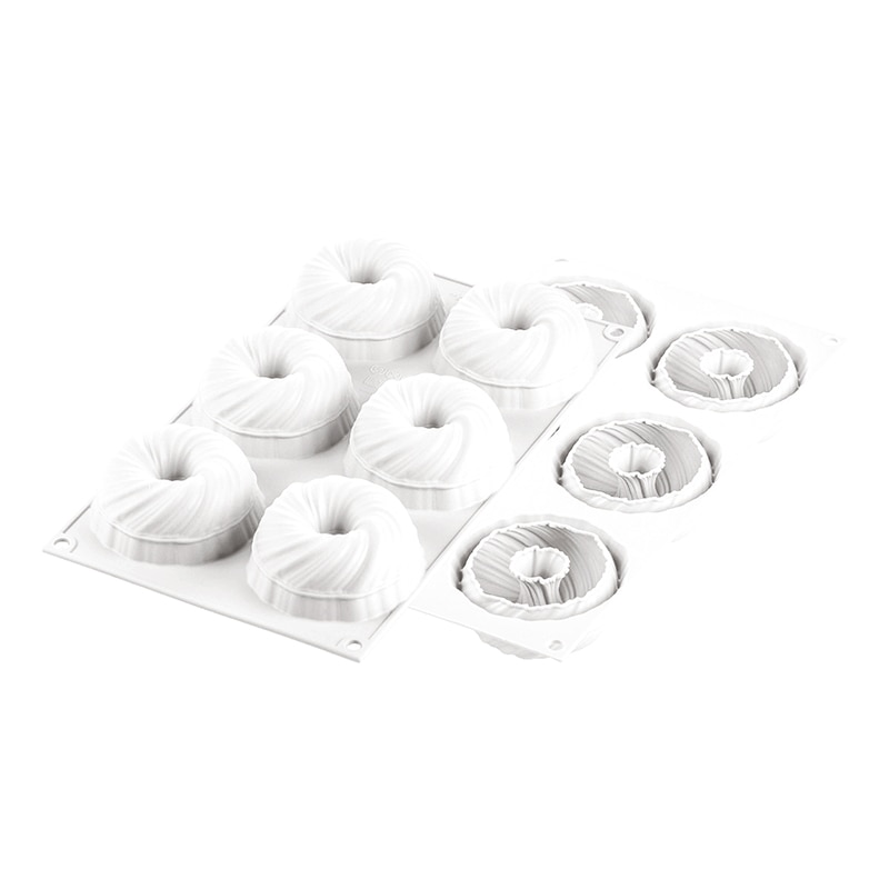 パシフィック洋行 製菓シリコン型 ホワイトカラー 6個取 SF290 イントレッチオ105 1個(ご注文単位1個)【直送品】