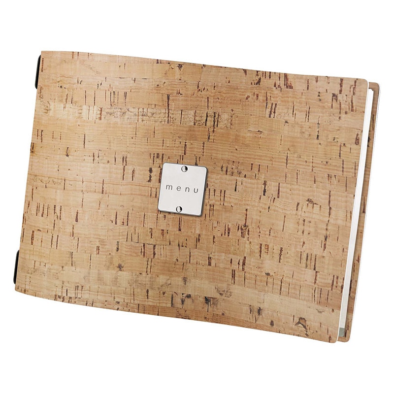 サグヒーロー　メニューブック　SU4A6NM ナチュラル（A4横）  1個（ご注文単位1個）【直送品】