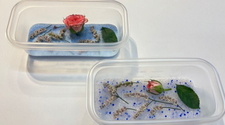 シリカゲルの準備と容器の用意