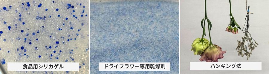 シリカゲルの種類とハンギング法の違い（素材）