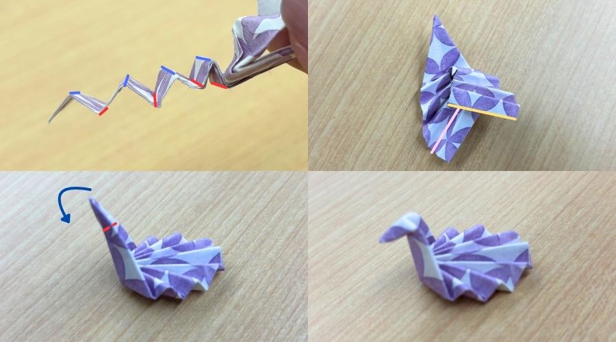 鶴型箸置きの折り方3