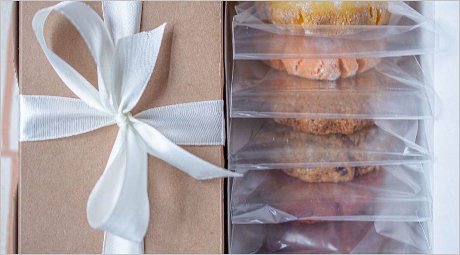 箱入りクッキーのラッピング方法