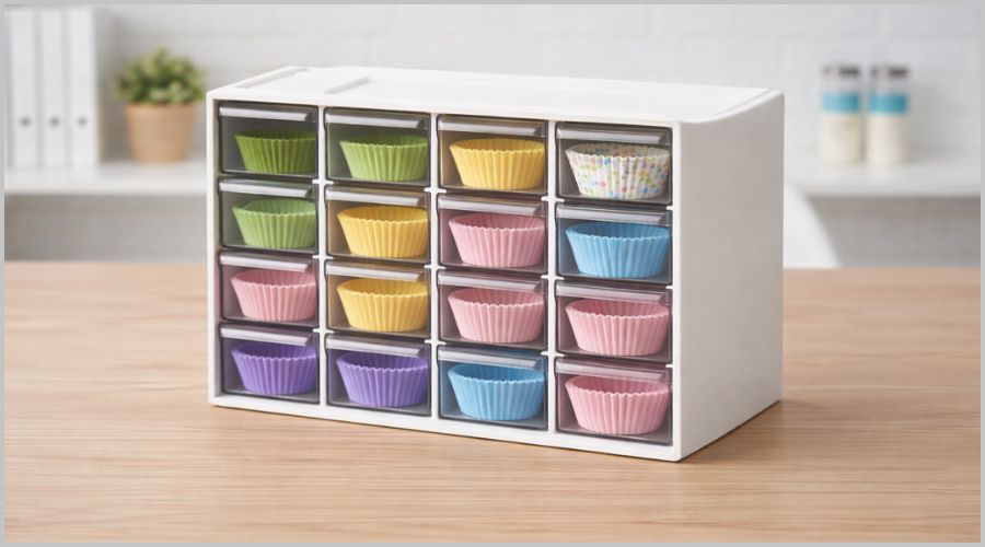 小物用引き出しを使ってサイズ別に整理する