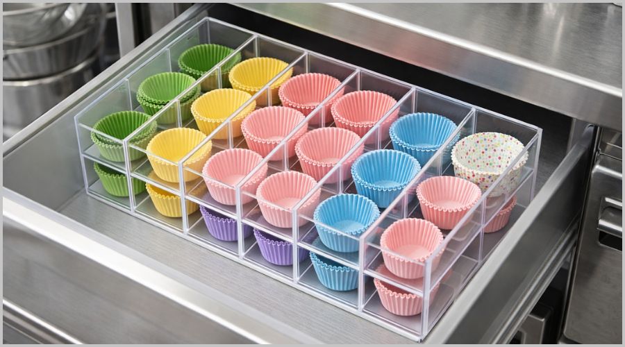 仕切り付き収納ケースで種類ごとに分ける