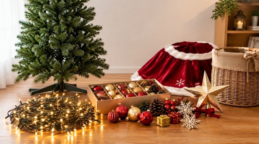 クリスマスツリーの飾り付けに必要なもの