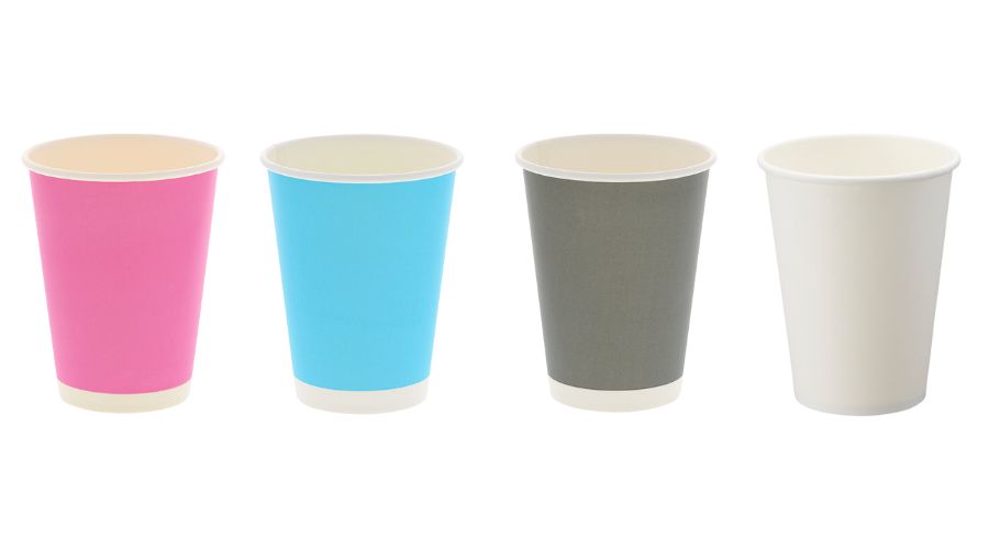 ベースカラーがホワイトのアイス・ホット兼用カップ