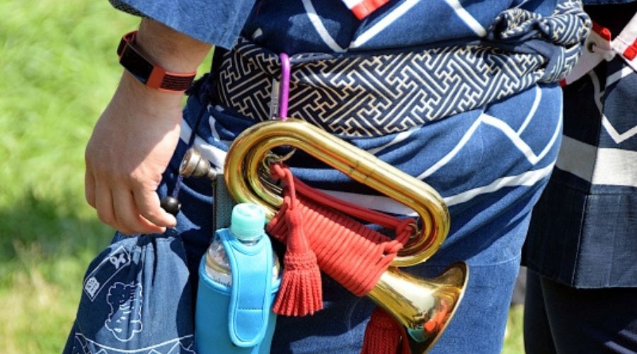 ハッピの着方・帯の結び方